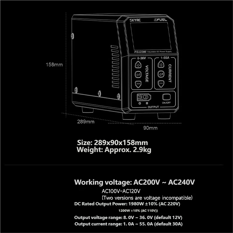 مصدر طاقة SKYRC PSU2000 بقدرة  - مراجعة Drone With Rc وسعره