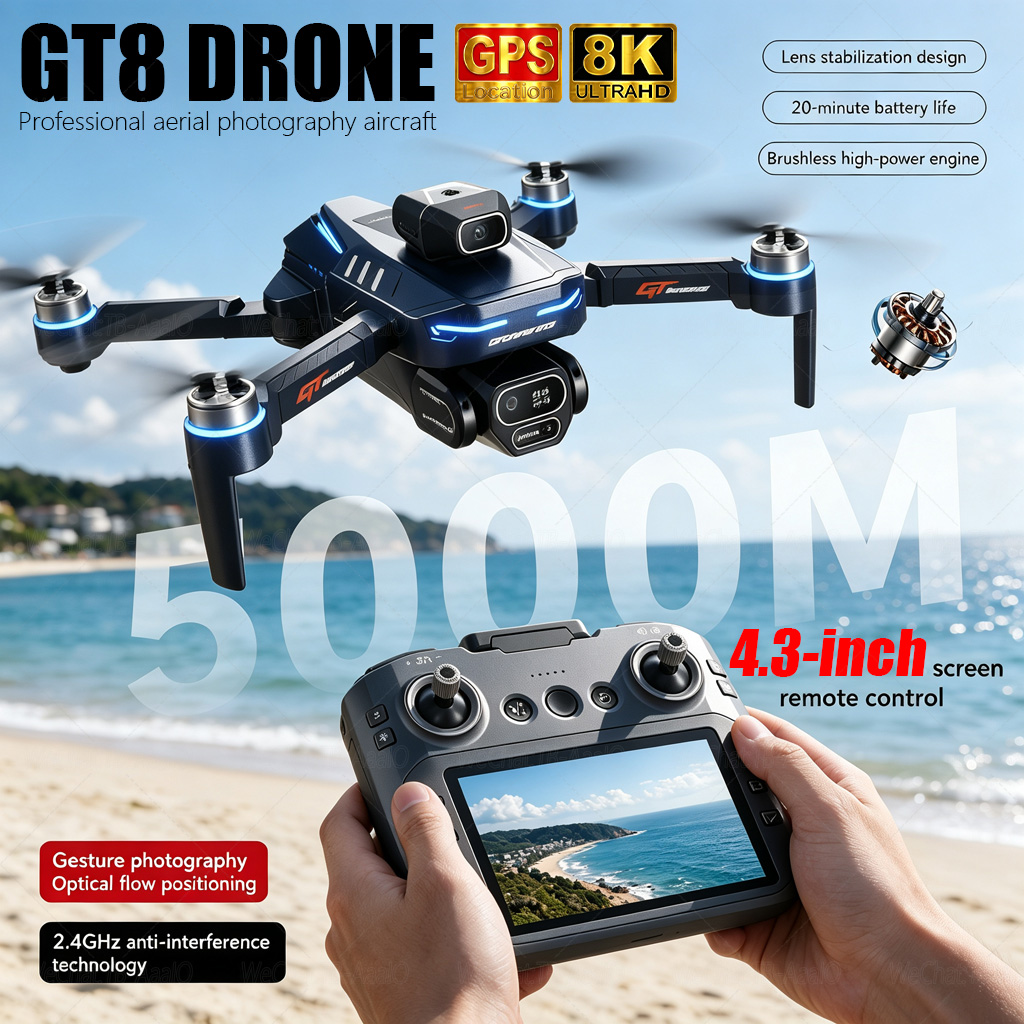 طائرة بدون طيار GT8 HD الجديدة - مراجعة Nano Quad Fpv وسعره