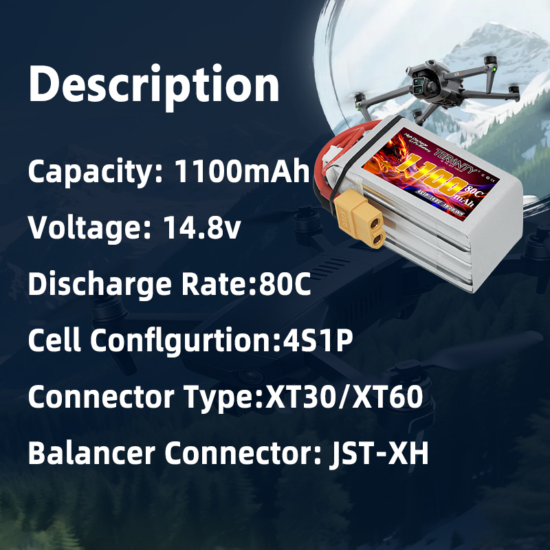 بطارية ليثيوم بوليمر TERANTY 4 - مراجعة Drone Rcs وسعره