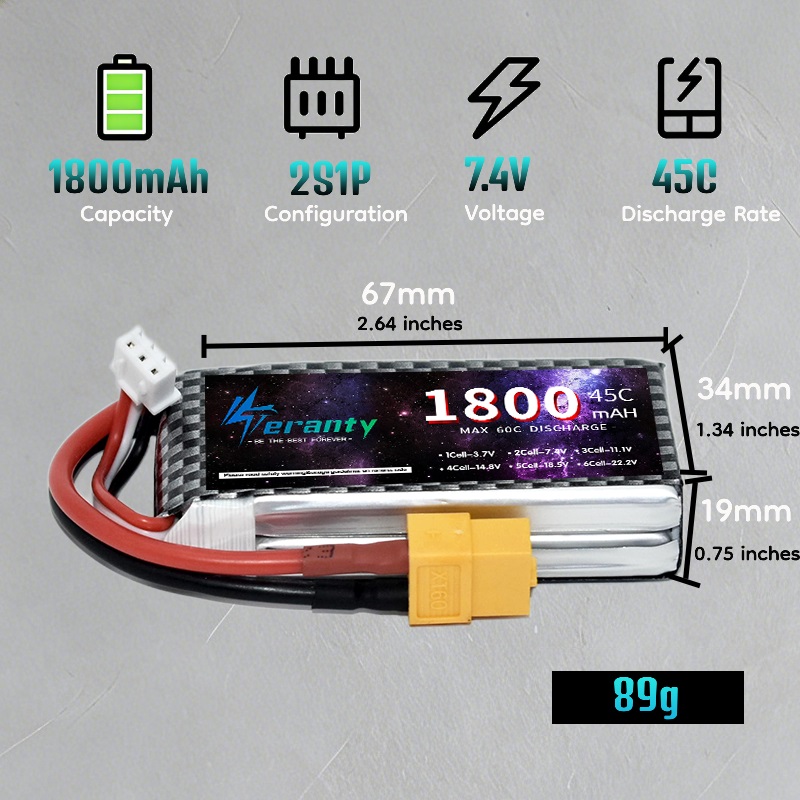 بطارية ليثيوم بوليمر TERANTY 2 - مراجعة Drone Rcs وسعره